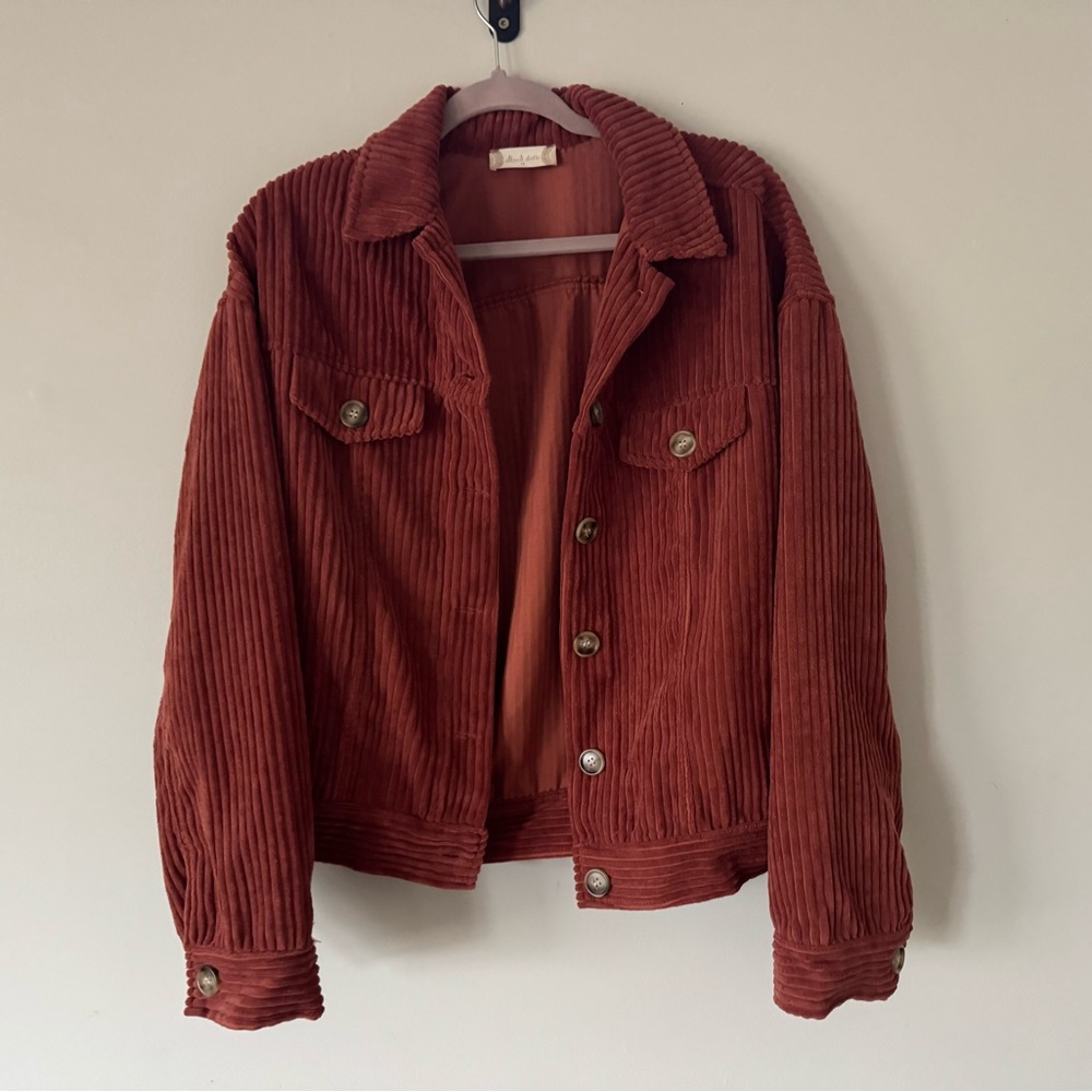 Altar'd State Corduroy Utility Jacket in Rust